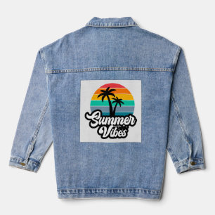 Sommer Stimmung mit Palmen Design Jeansjacke