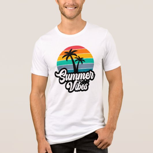 Sommer Stimmung mit Palmen Design Tri-Blend Shirt (Vorderseite)