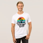 Sommer Stimmung mit Palmen Design Tri-Blend Shirt (Vorderseite voll)