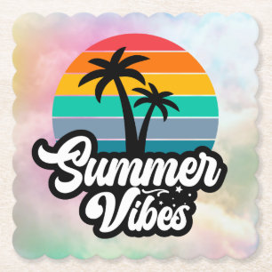 Sommer Stimmung mit Palmen Design Untersetzer
