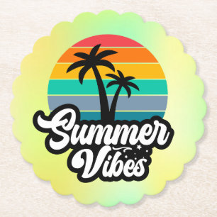 Sommer Stimmung mit Palmen Design Untersetzer