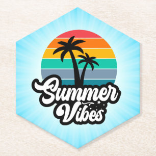 Sommer Stimmung mit Palmen Design Untersetzer