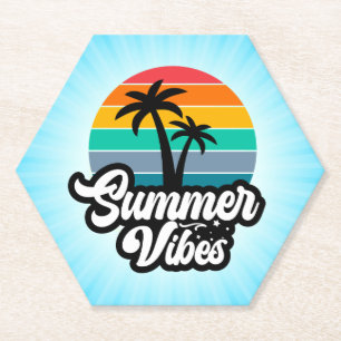 Sommer Stimmung mit Palmen Design Untersetzer