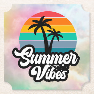 Sommer Stimmung mit Palmen Design Untersetzer