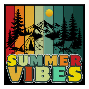 Sommer Stimmung Natur Camping Urlaub Abenteuer Poster