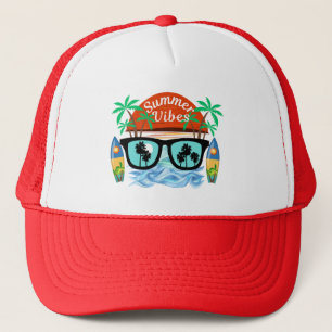 Sommer Stimmung Retro Palmbaum Sonnenbrille Strand Truckerkappe
