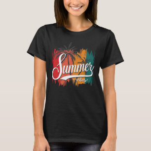 Sommer Stimmung Retro Sonnenuntergang Und Palme Fr T-Shirt