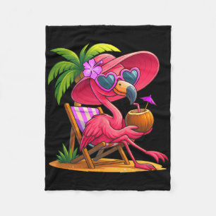 Sommer Stimmung Rosa Flamingo Strand Palme Sommer Fleecedecke