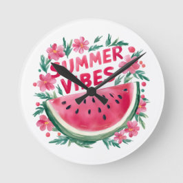Sommer Stimmung Runde Wanduhr