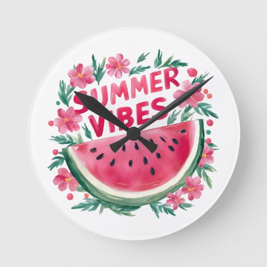 Sommer Stimmung Runde Wanduhr (Vorderseite)