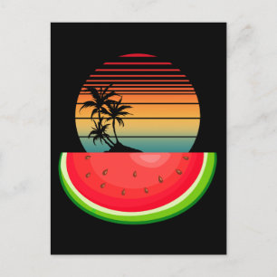 Sommer Stimmung Sonnenuntergang Wassermelone Postkarte