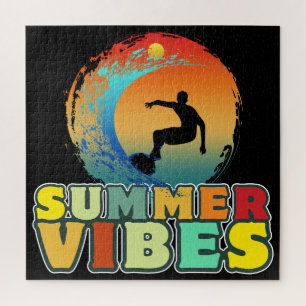 Sommer Stimmung Urlaub Strand Surfen Surfer Puzzle
