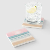 Sommer Strand Design Stein Untersetzer (Seitenansicht)