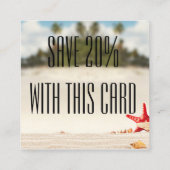 Sommer-Strand-Ereignis-Party-Geschäfts-Karte Quadratische Visitenkarte (Rückseite)