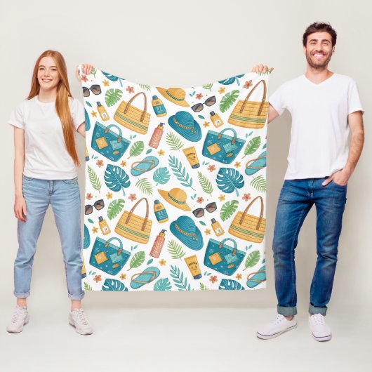 Sommer Strand Essentials Muster (1) Fleecedecke (Beispiel)