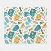 Sommer Strand Essentials Muster (1) Fleecedecke (Vorderseite (Horizontal))