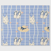 Sommer Strand Essentials Muster (1) Geschenkpapier (Flach)