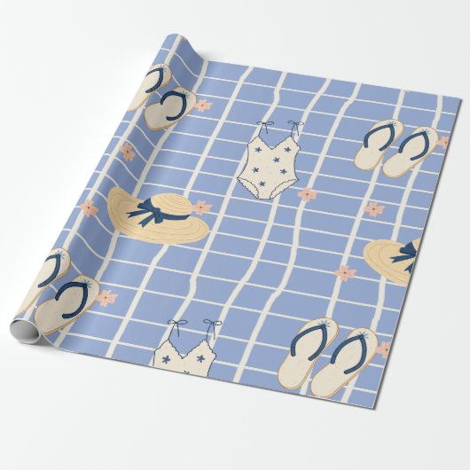 Sommer Strand Essentials Muster (1) Geschenkpapier (Ungerollt)