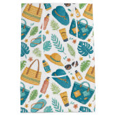 Sommer Strand Essentials Muster (1) Mittlere Geschenktüte (Rückseite)