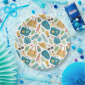 Sommer Strand Essentials Muster (1) Pappteller (Party)