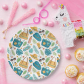 Sommer Strand Essentials Muster (1) Pappteller (Party)