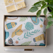 Sommer Strand Essentials Muster (1) Seidenpapier (Geschenk)