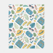 Sommer Strand Essentials Muster (2) Fleecedecke (Vorderseite)