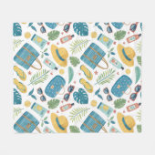 Sommer Strand Essentials Muster (2) Fleecedecke (Vorderseite (Horizontal))