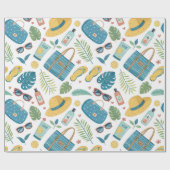 Sommer Strand Essentials Muster (2) Geschenkpapier (Flach)