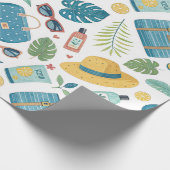 Sommer Strand Essentials Muster (2) Geschenkpapier (Ecke)