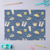 Sommer Strand Essentials Muster (3) Seidenpapier (Basteln)