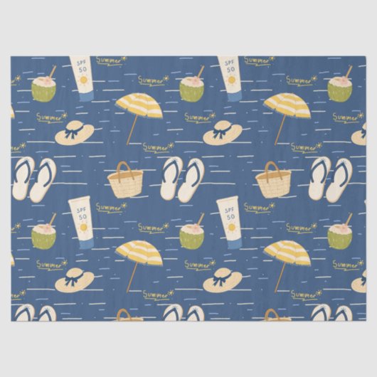 Sommer Strand Essentials Muster (3) Seidenpapier (Vorderseite)