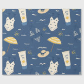 Sommer Strand Essentials Muster (4) Geschenkpapier (Flach)
