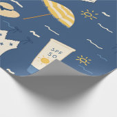 Sommer Strand Essentials Muster (4) Geschenkpapier (Ecke)