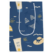 Sommer Strand Essentials Muster (4) Mittlere Geschenktüte (Rückseite)