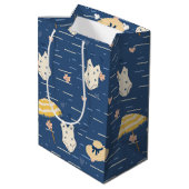 Sommer Strand Essentials Muster (5) Mittlere Geschenktüte (Rückseite Schrägansicht)