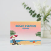 Sommer-Strand-Event  Glow Postkarte (Stehend Vorderseite)