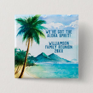 Sommer-Strand-Familien-Wiedersehen-Aloha Button