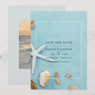 Sommer Strand Hochzeit Termin vormerken Save The Date