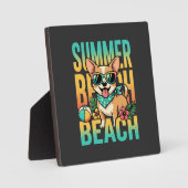 Sommer Strand Hund Urlaub Vektor Fotoplatte (Vorderseite)