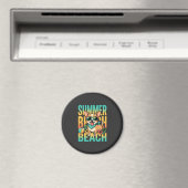 Sommer Strand Hund Urlaub Vektor Magnet (In Situ (Geschirrspüler))