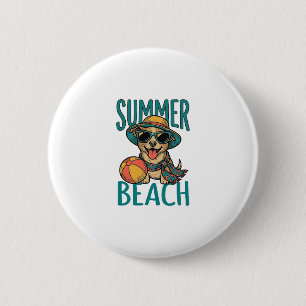 Sommer-Strand-Hund-Vintage-Sonnenbrille-Shirt-Desi Button