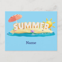 Sommer Strand Insel 3D Trendige Tropische Ferien