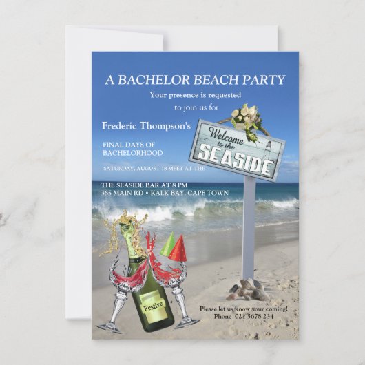 Sommer Strand Junggesellenparty (Vorderseite)