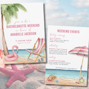 Sommer Strand Junggesellinnenabschied Wochenende Einladung