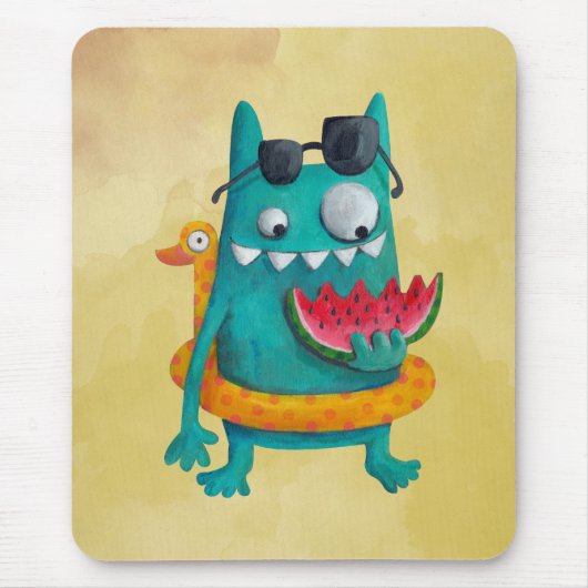 Sommer-Strand-Monster Mousepad (Vorne)