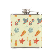 Sommer-Strand-Muster Flachmann (Rückseite)