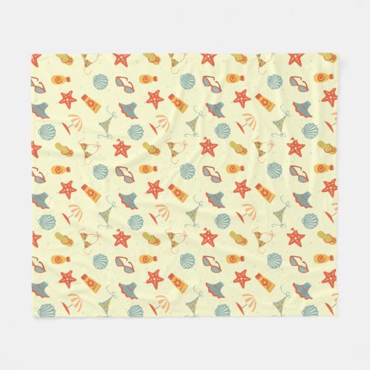 Sommer-Strand-Muster Fleecedecke (Vorderseite (Horizontal))