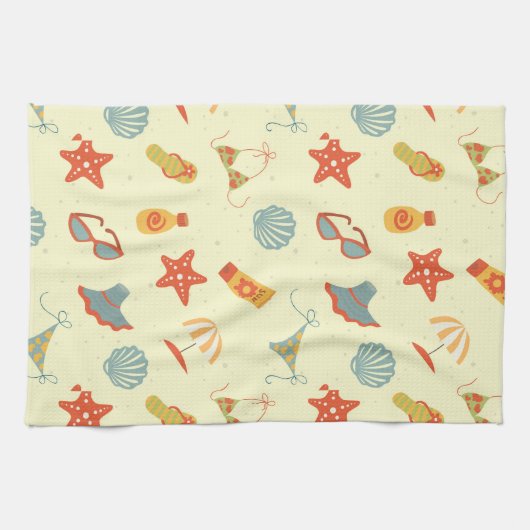 Sommer-Strand-Muster Geschirrtuch (Horizontal)