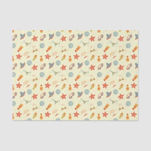 Sommer-Strand-Muster Seidenpapier (Vorderseite)